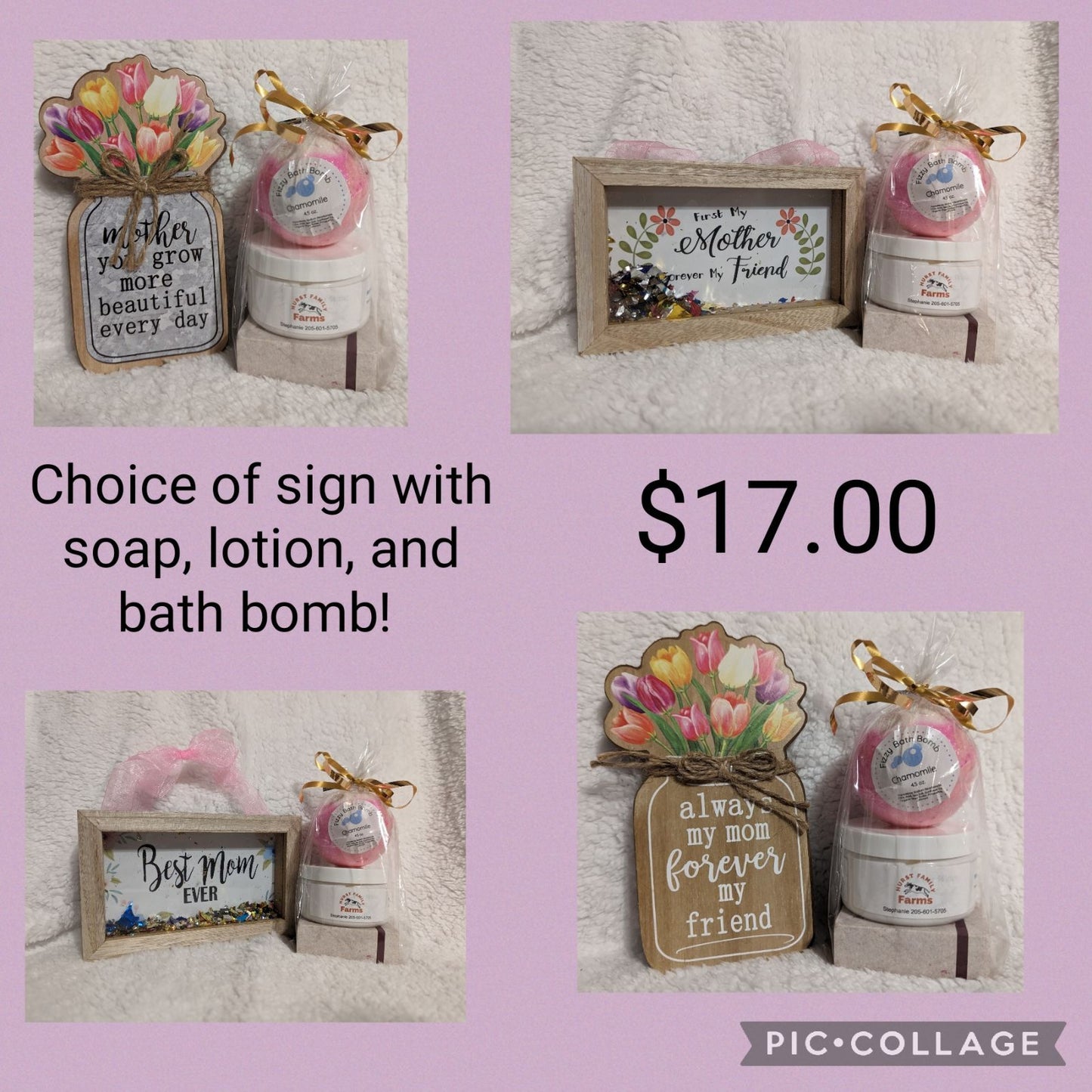Mother's Day sign and soap special