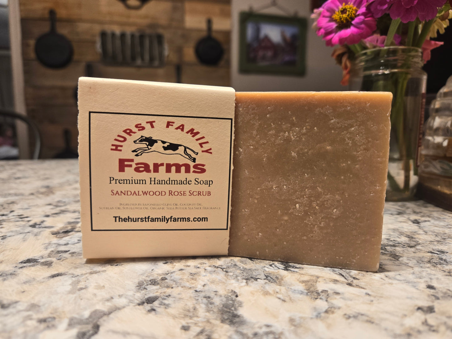 Sandalwood Rose Scrub Handmade Soap